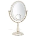 Super Smooth 10X Lighted Table Top Mirror in Nickel SU145837